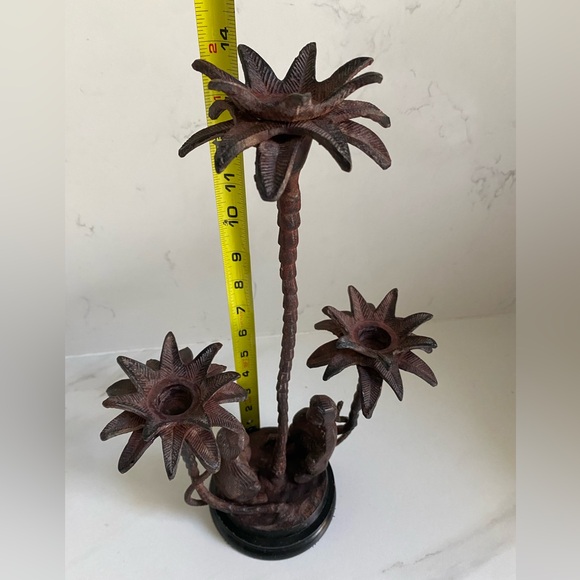 Maitland Smith Style? Monkey Palm Tree Candle Holder Candelabra Brass/Bronze - Picture 16 of 16